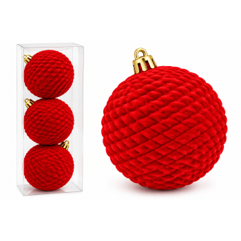 Bombki 3 szt ZX028D (czerowne)
